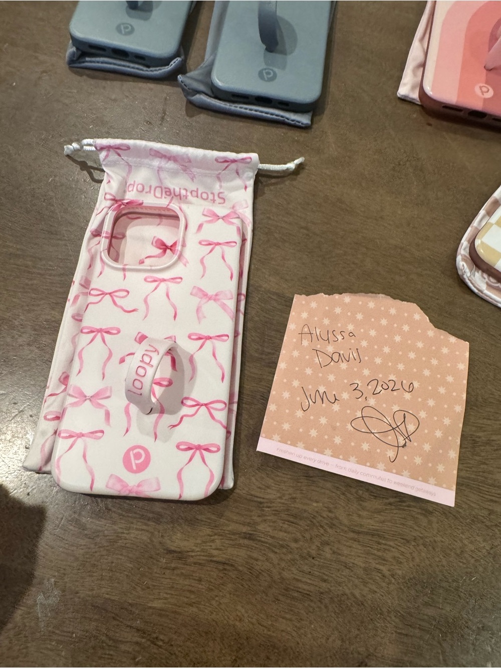 Loopy Case Pink Bow Pattern  Plastic Fitted Phone Case iPhone 15 Promax